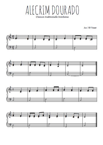 Téléchargez l'arrangement pour piano de la partition de Alecrim dourado en PDF